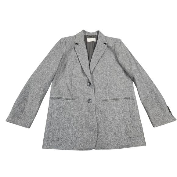 Everlane Jackets & Blazers - Everlane The Oversized Blazer Women’s 4 Gray Herringbone Wool Blend Longline